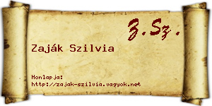 Zaják Szilvia névjegykártya